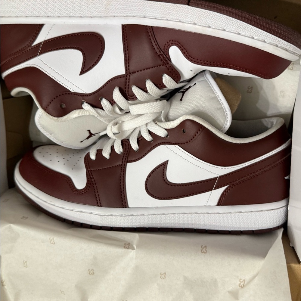 Nike Air Force 1 White and Brown Sneakers